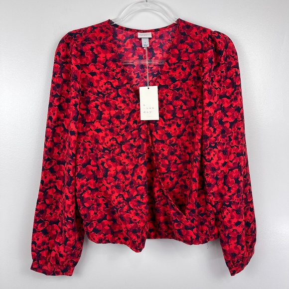 a new day Tops - A New Day Red Floral Blouse NWT